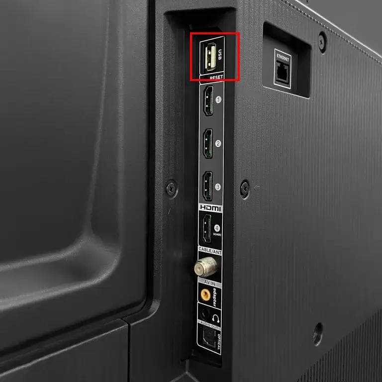 tcl tv usb location